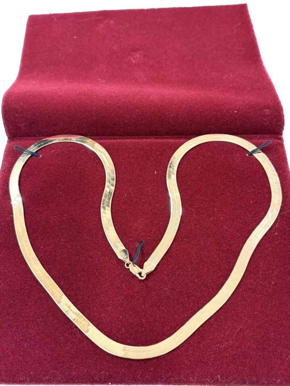 Aurafin Mirrorflex 14K Gold Chain Necklace Herringbone Style 24 1/4" 6mm